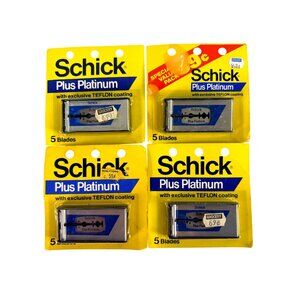 Vintage Schick Plus Platinum Teflon Coated Double Edge Razor Blades 20 Count NOS